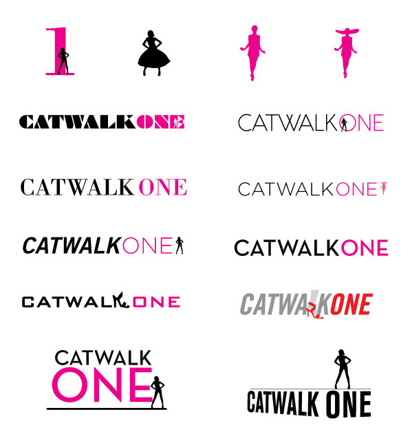 catwalkone logotype sketches